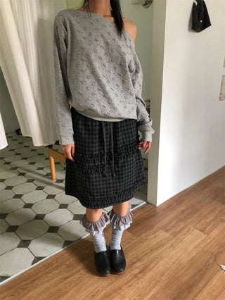 plaid lace skirt