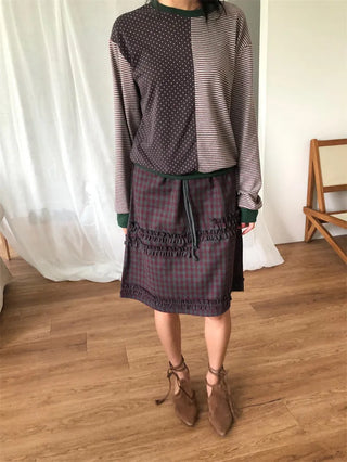 plaid lace skirt