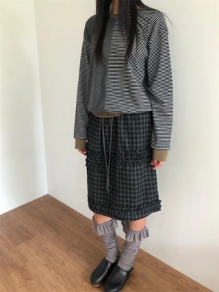 plaid lace skirt