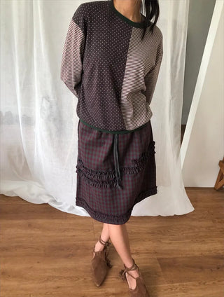 plaid lace skirt