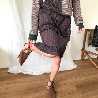 plaid lace skirt