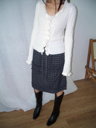 plaid lace skirt