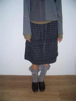 plaid lace skirt
