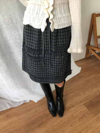 plaid lace skirt