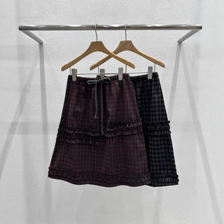 plaid lace skirt