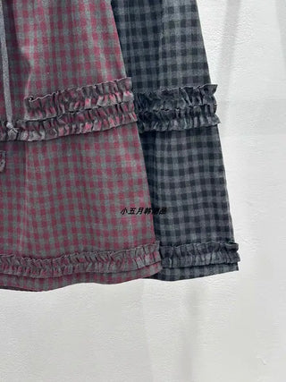 plaid lace skirt