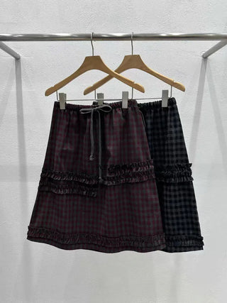 plaid lace skirt