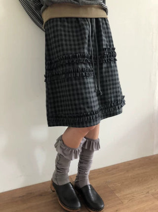 plaid lace skirt
