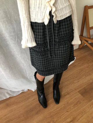 plaid lace skirt