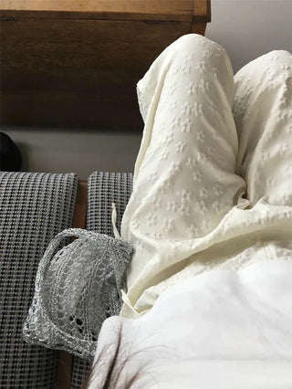 flower drawstring pants