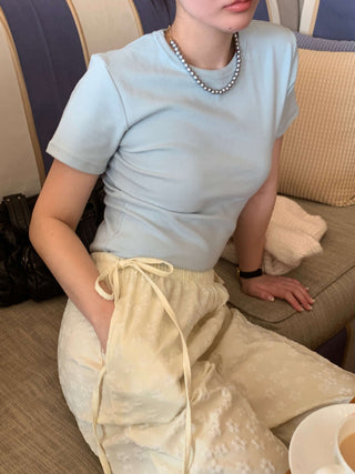 flower drawstring pants