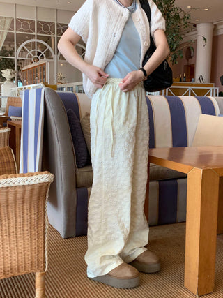 flower drawstring pants