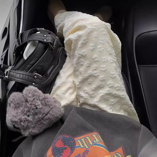 flower drawstring pants