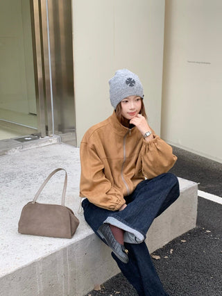 drawstring velvet jacket