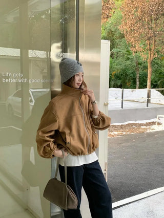 drawstring velvet jacket