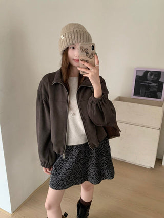 drawstring velvet jacket