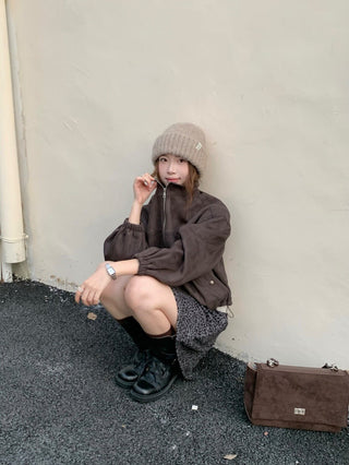 drawstring velvet jacket