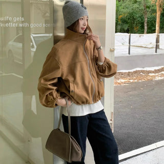 drawstring velvet jacket