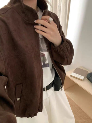 drawstring velvet jacket