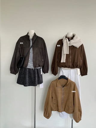 drawstring velvet jacket