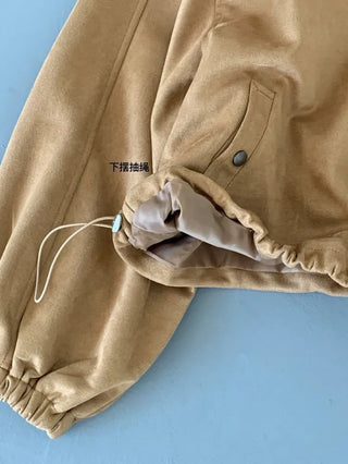 drawstring velvet jacket