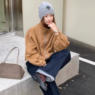 drawstring velvet jacket