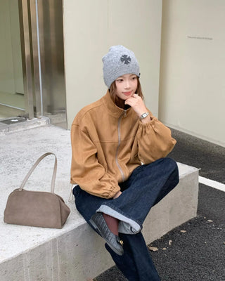 drawstring velvet jacket