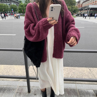 loose knit cardigan