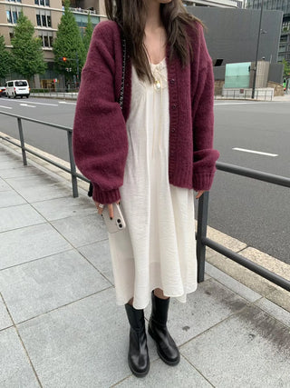 loose knit cardigan