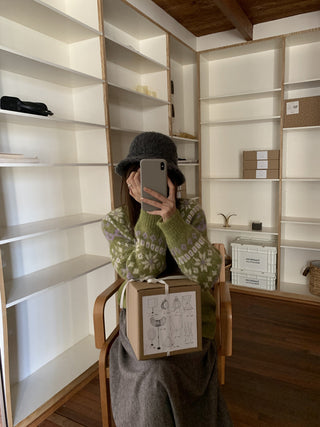 contrast jacquard cardigan