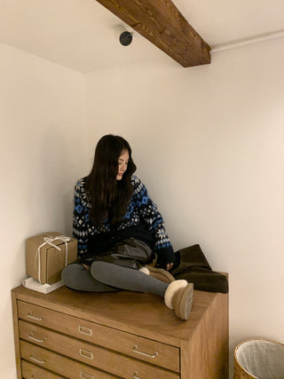 contrast jacquard cardigan