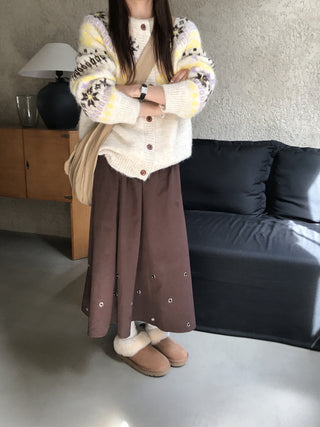 contrast jacquard cardigan