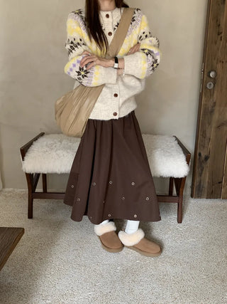 contrast jacquard cardigan