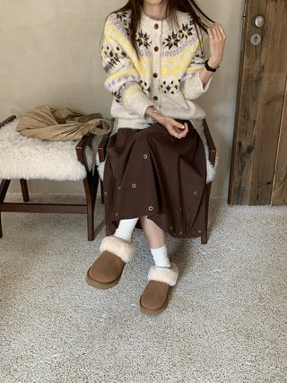 contrast jacquard cardigan