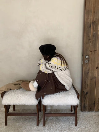 contrast jacquard cardigan