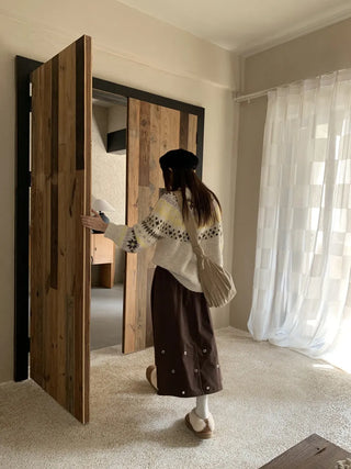 contrast jacquard cardigan