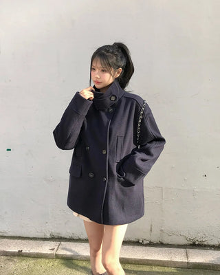 scarf quilted coat