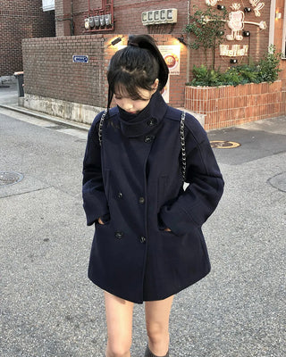 scarf quilted coat