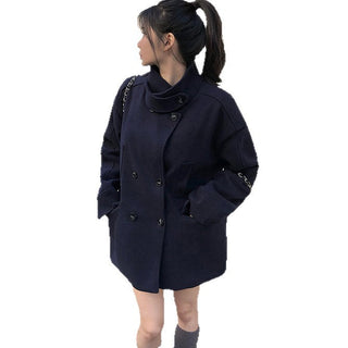 scarf quilted coat