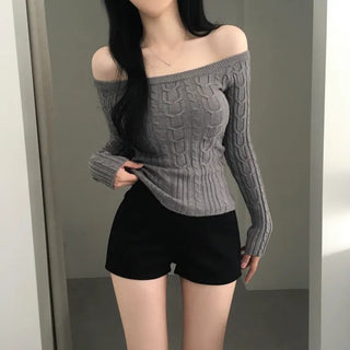 off-shoulder knit top