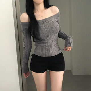 off-shoulder knit top