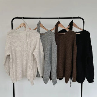 v-neck ribbon sweater