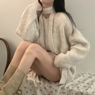 v-neck ribbon sweater