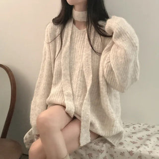 v-neck ribbon sweater