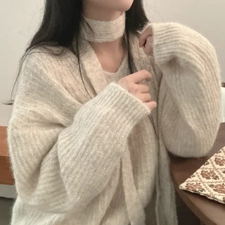 v-neck ribbon sweater