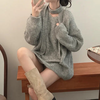 v-neck ribbon sweater