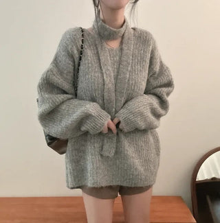 v-neck ribbon sweater