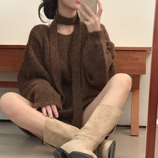 v-neck ribbon sweater