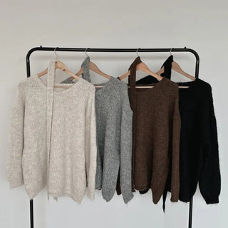 v-neck ribbon sweater