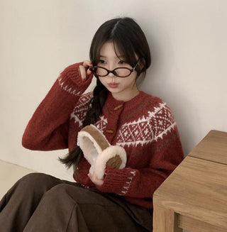 horn button cardigan